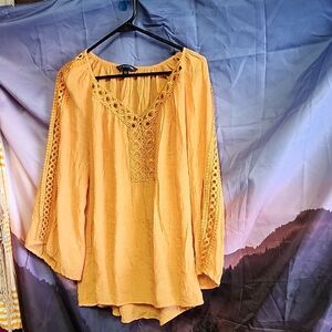 Rachel Golden Lace Accent Blouse